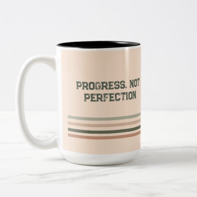Em Dois Tons Caneca de Café Retro Motivação – Nome Personalizad (Esquerda)