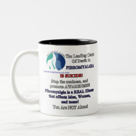 Em Dois Tons Caneca de café Righthanded - fibromialgia &