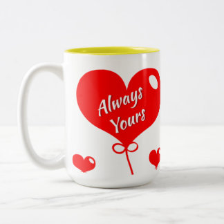 Em Dois Tons ❤️ Caneca de Café Romântica "Sempre Seu"