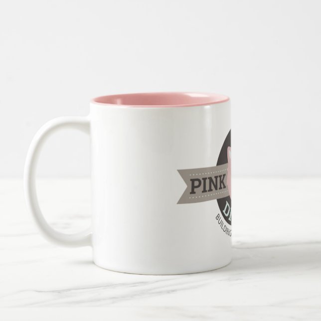 Em Dois Tons Caneca de Café Rosa Digital Pink Dog (Esquerda)