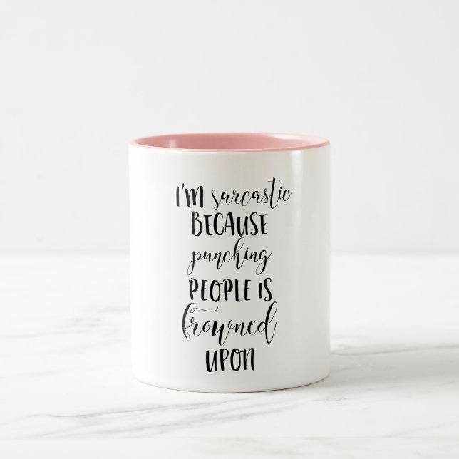 Em Dois Tons Caneca de café - sarcasmo, citações engraçadas, (Centro)