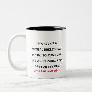 Em Dois Tons Caneca de Café Sarcástica - Humor de Colapso Menta