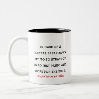 Em Dois Tons Caneca de Café Sarcástica - Humor de Colapso Menta