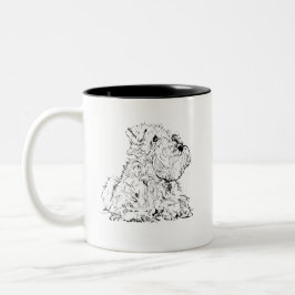 Em Dois Tons Caneca de Café Schnauzer Miniatura, Amante de Cach