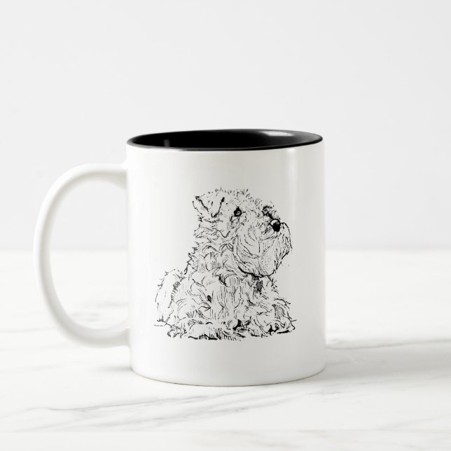 Em Dois Tons Caneca de Café Schnauzer Miniatura, Amante de Cach (Esquerda)
