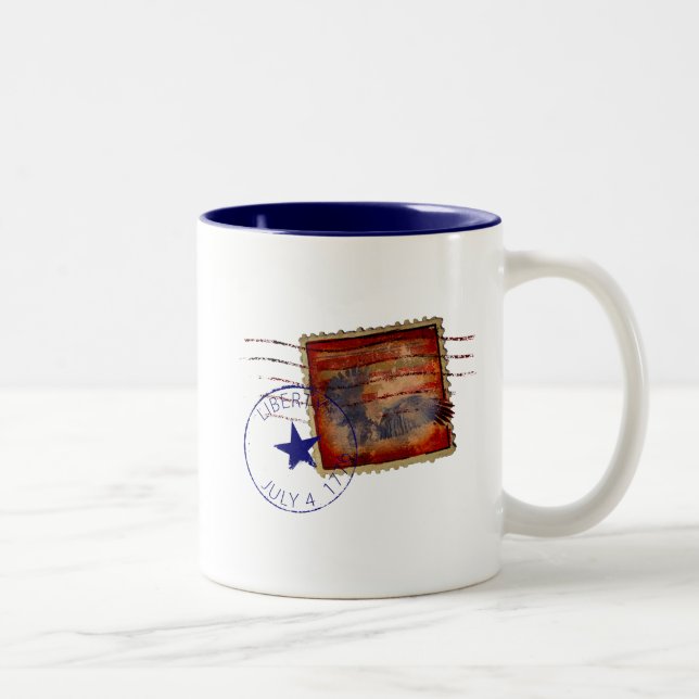 Em Dois Tons caneca de café selo de liberdade (Direita)