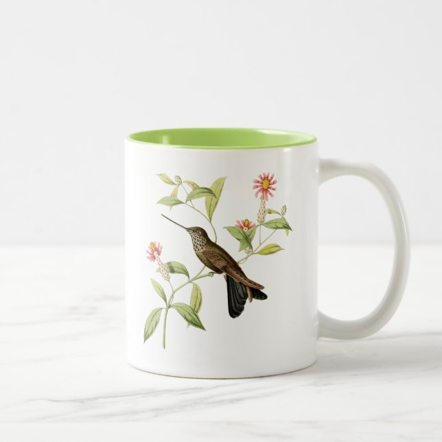 Em Dois Tons caneca de café selvagem do pássaro do colibri (Direita)