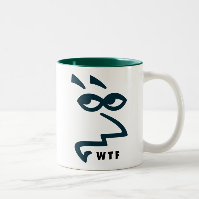 Em Dois Tons Caneca de Café Senhora Snarky WTF (Direita)
