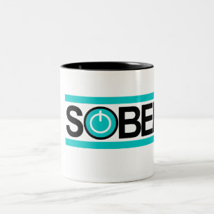Em Dois Tons Caneca de café sóbrio do botão do poder