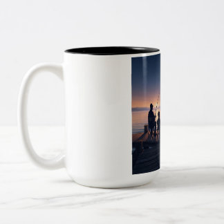 Em Dois Tons Caneca de Café Tema de Pesca