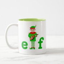 Caneca de Café Tônica de Natal Musical Moderna Elf