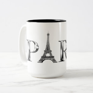 Em Dois Tons Caneca de Café Torre Eiffel de Paris Desi Elegan