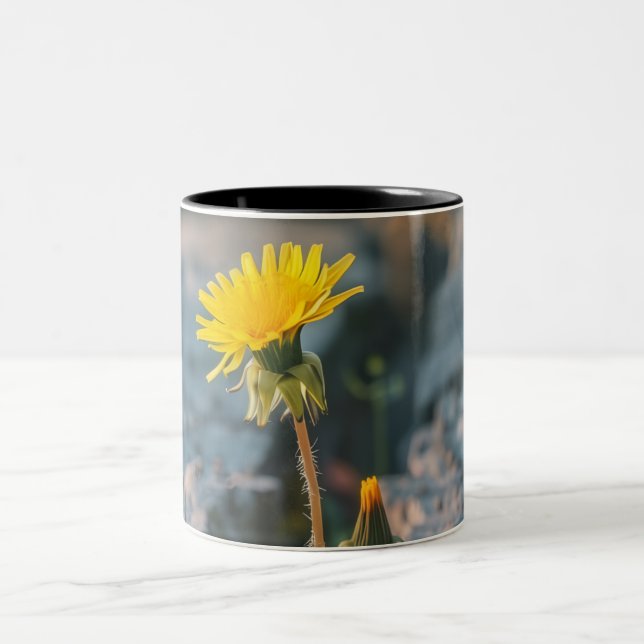 Em Dois Tons Caneca de Café Two-Tone Dandelion Resiliente (Centro)