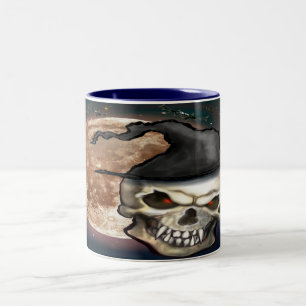 Em Dois Tons Caneca de Café Two-Tone de Caveira Bruxa
