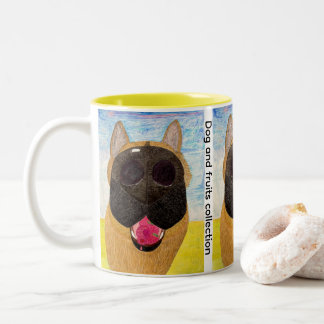 Em Dois Tons Caneca de café Two-Tone focinho de cachorro e fram