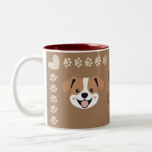 Em Dois Tons Caneca de Café Two-Tone Paws for Coffee