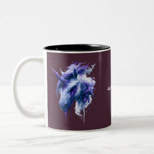 Em Dois Tons Caneca de Café Unicórnio de Fantasia Sombria