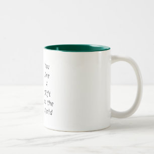 Em Dois Tons caneca de café verde esmeralda de duas cores inter