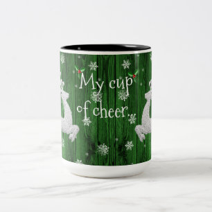 Em Dois Tons Caneca de café verde-russa de Natal