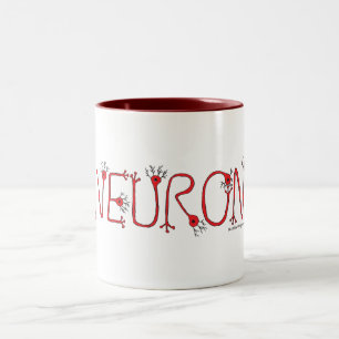 Em Dois Tons Caneca de café vermelha do neurônio