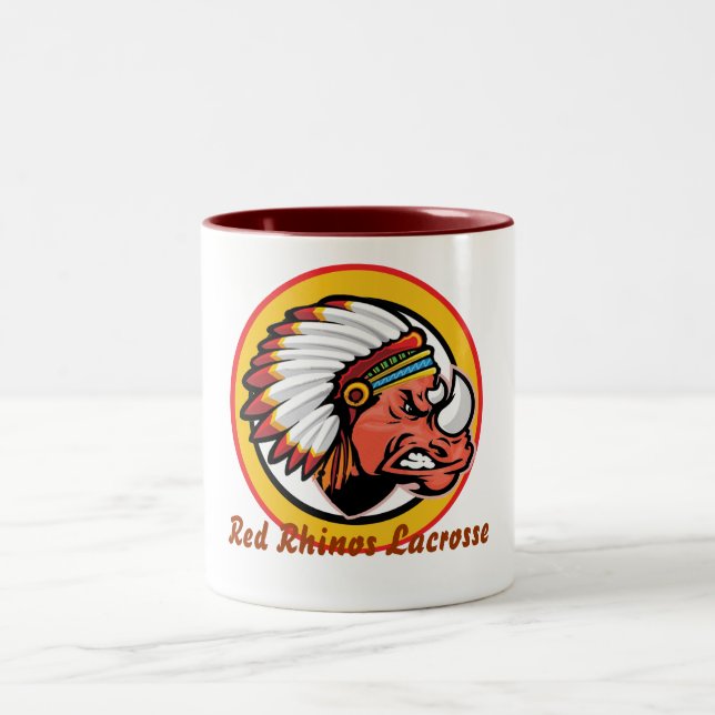 Em Dois Tons Caneca de café vermelha do rinoceronte (Centro)