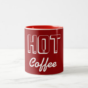 Em Dois Tons Caneca de Café Vermelho Retro