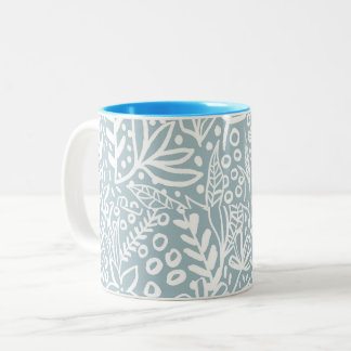 Em Dois Tons Caneca de Café Vintage Boho Floral & Borboleta