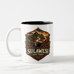Em Dois Tons Caneca de Café Vintage Torra Escura de Sulawesi In