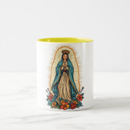 Em Dois Tons Caneca de Café Virgem de Guadalupe