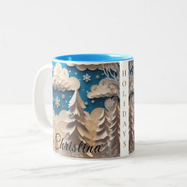 Em Dois Tons Caneca de Café Winter Wonderland