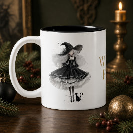 Em Dois Tons Caneca de Café Witch Fuel Gothic Witch