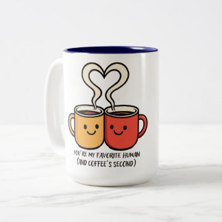 Em Dois Tons Caneca de Citação de Humor e Café para Casal