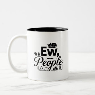 Em Dois Tons Caneca de Duas Cores Introvertido Amantes de Café