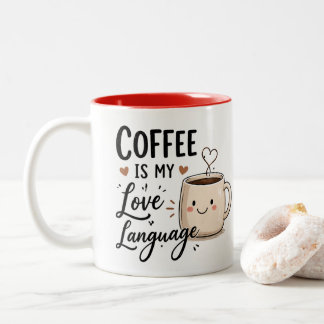 Em Dois Tons Caneca de Duas Cores Vermelhas Engraçadas - O Café