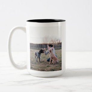 Em Dois Tons Caneca de Foto Personalizada com Texto - Café Pers