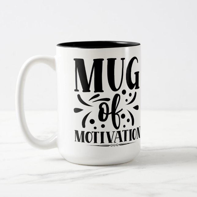 Em Dois Tons Caneca de motivação, caneca de café com citação en (Esquerda)