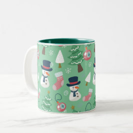 Em Dois Tons Caneca de Natal Snowman, Taça de Café Festiva Fest