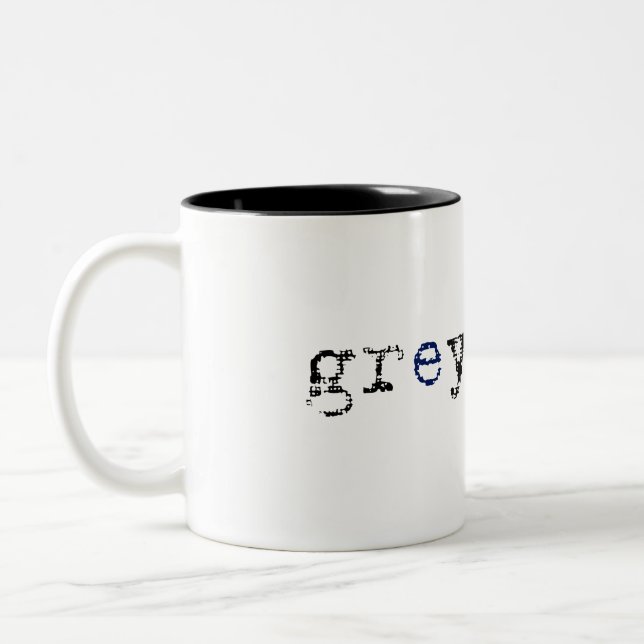 Em Dois Tons Caneca do café de Greysacle - branco (Esquerda)