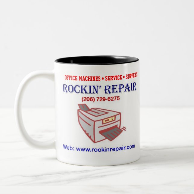 Em Dois Tons Caneca do café do reparo de Rockin (Esquerda)