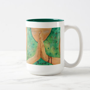 Em Dois Tons Caneca do chá do café de Namaste da ioga