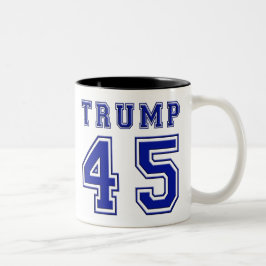 Em Dois Tons Caneca do copo de café branco do presidente Azul