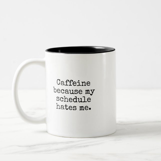 Em Dois Tons Caneca Engraçada para Amante de Café Superocupado (Esquerda)