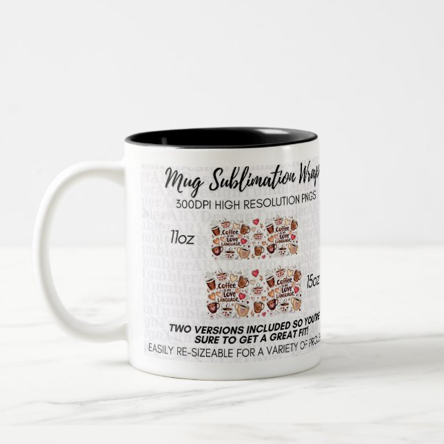 Em Dois Tons caneca engraçada para amantes de café (Esquerda)