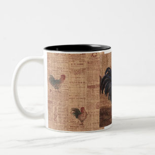 Em Dois Tons Caneca francesa do copo de café dos galos do paí