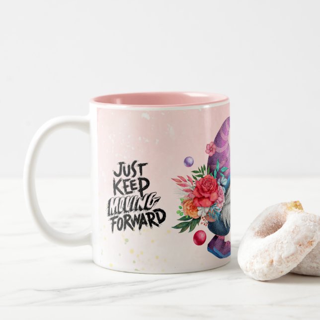 Em Dois Tons Caneca GNOME Sparkly, para Amantes de Gnomos, Café (Com Donut)