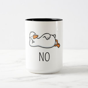 Em Dois Tons Caneca Pato Engraçado "Não." Caneca de Café de P