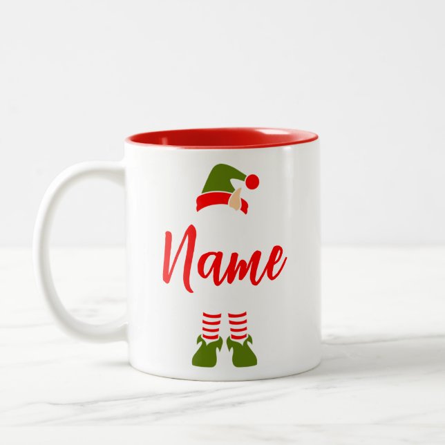 Em Dois Tons Caneca Personalizada de Elfo, Caneca de Café de Na (Esquerda)