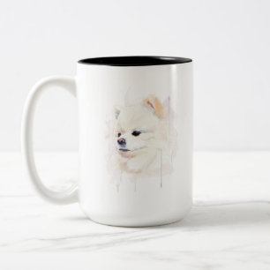 Em Dois Tons Caneca Pomerânia – Caneca de Café do Cão Pom, Aqua