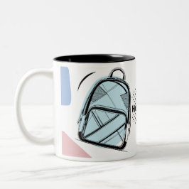 Em Dois Tons Caneca temática de volta às aulas café