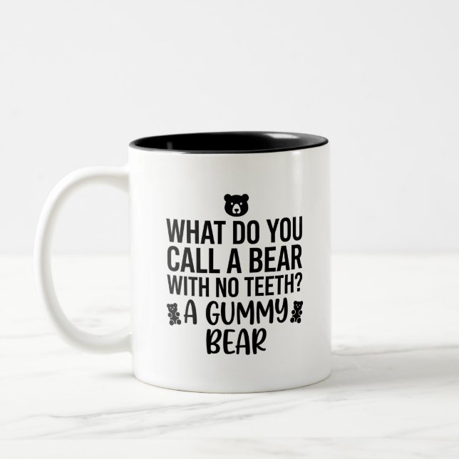 Em Dois Tons Caneca Urso Amantes de Café Presente Citação Diver (Esquerda)